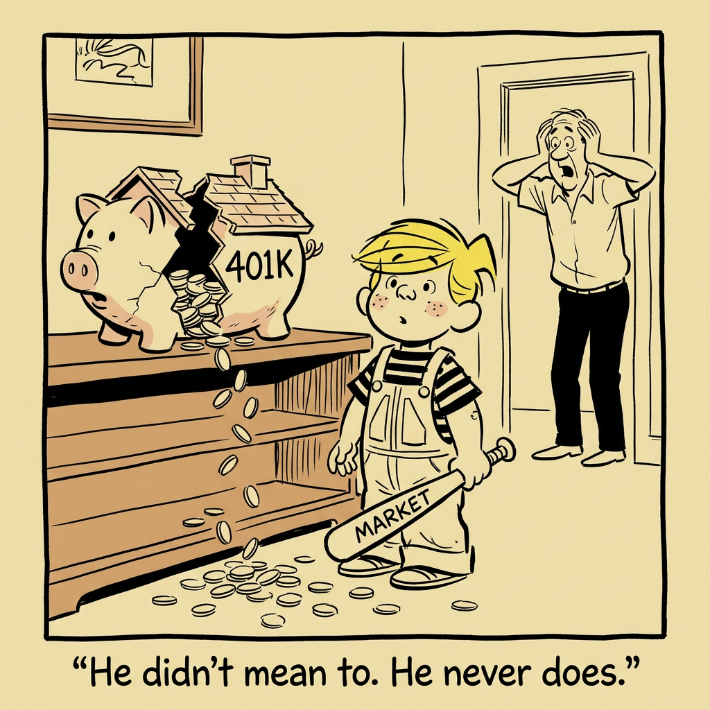 Editorial cartoon: Two safes sit side by side. One is labeled 'CDs - 4.5% APY' and glows reassuringly. The other is labeled 'After Inflation & Taxes - 0.8% Real Return' and is significantly smaller. A retiree looks at both, puzzled, and says, 'Wait, those are the same safe?' Caption: 'The Illusion of Safety.'