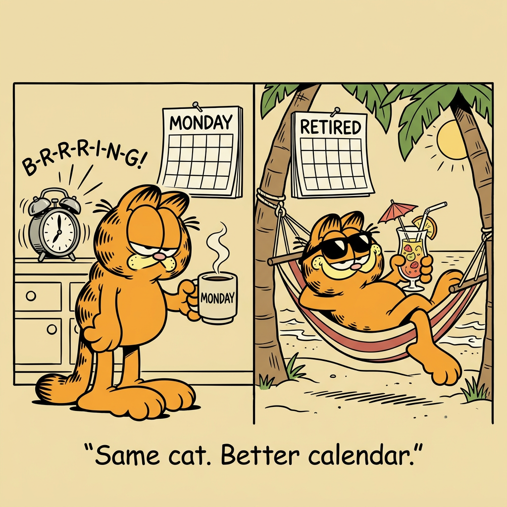 An ancient Roman soldier receives a scroll from a government official. The soldier reads it and says, 'So I get paid every month for life after I retire?' The official nods. Another soldier whispers, 'He just invented the pension.'