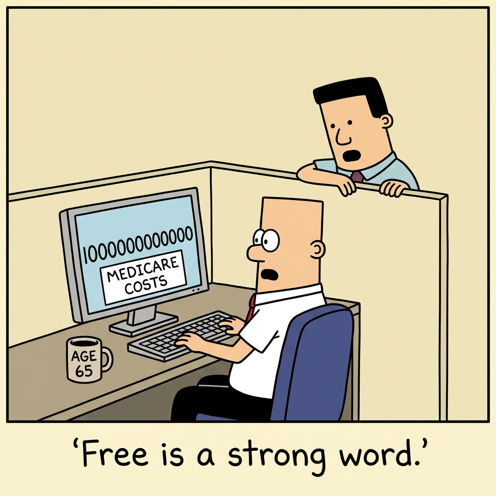 A roller coaster labeled 'S&P 500' with two riders. The 35-year-old in the front car has arms raised, laughing. The 65-year-old in the back car is white-knuckled, watching dollar bills fly out of his pockets on every drop. Caption: 'Same ride. Different stakes.'